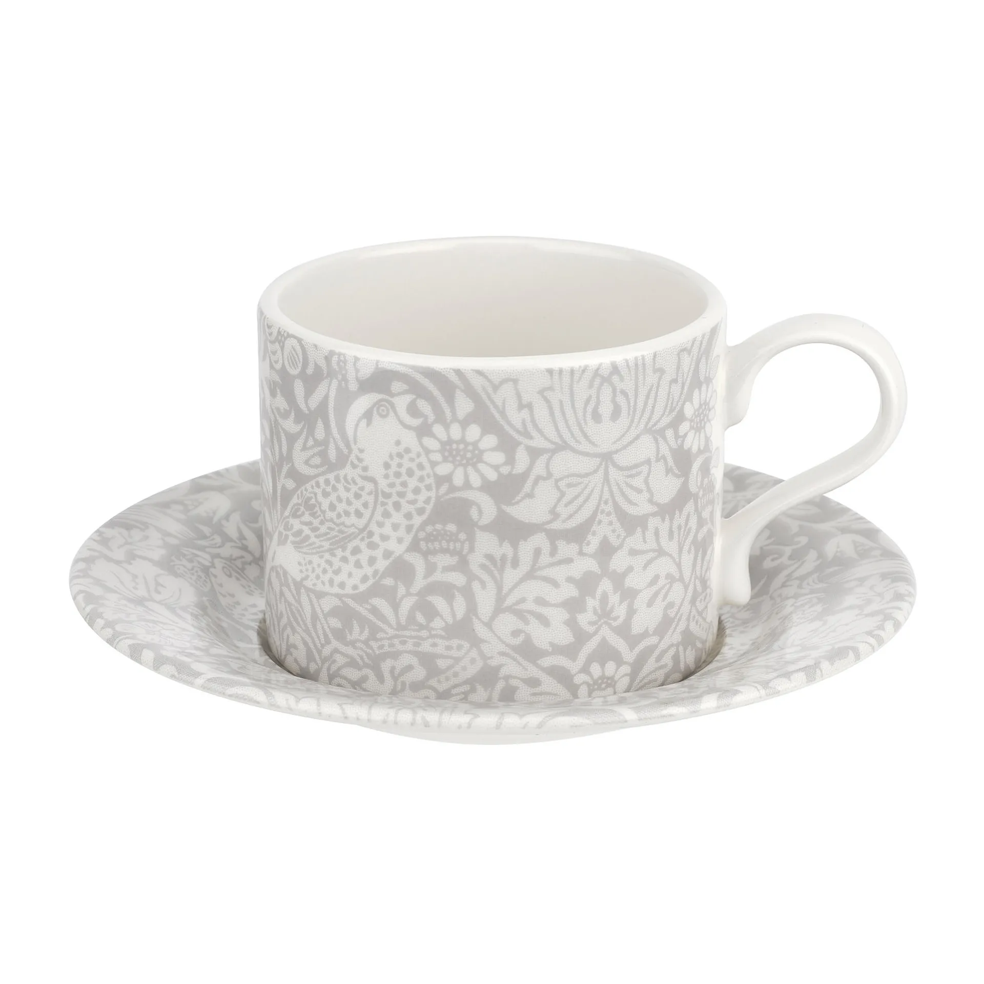 Tasse à thé avec soucoupe Strawberry Thief 28 cl, Grey Spode