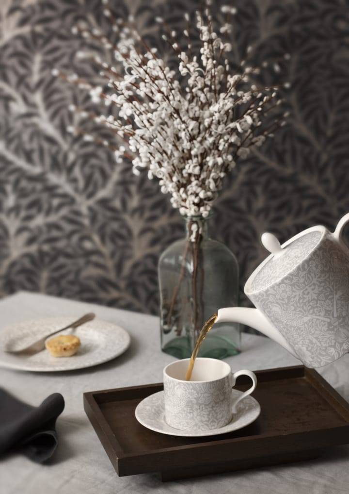 Tasse à thé avec soucoupe Strawberry Thief 28 cl, Grey Spode