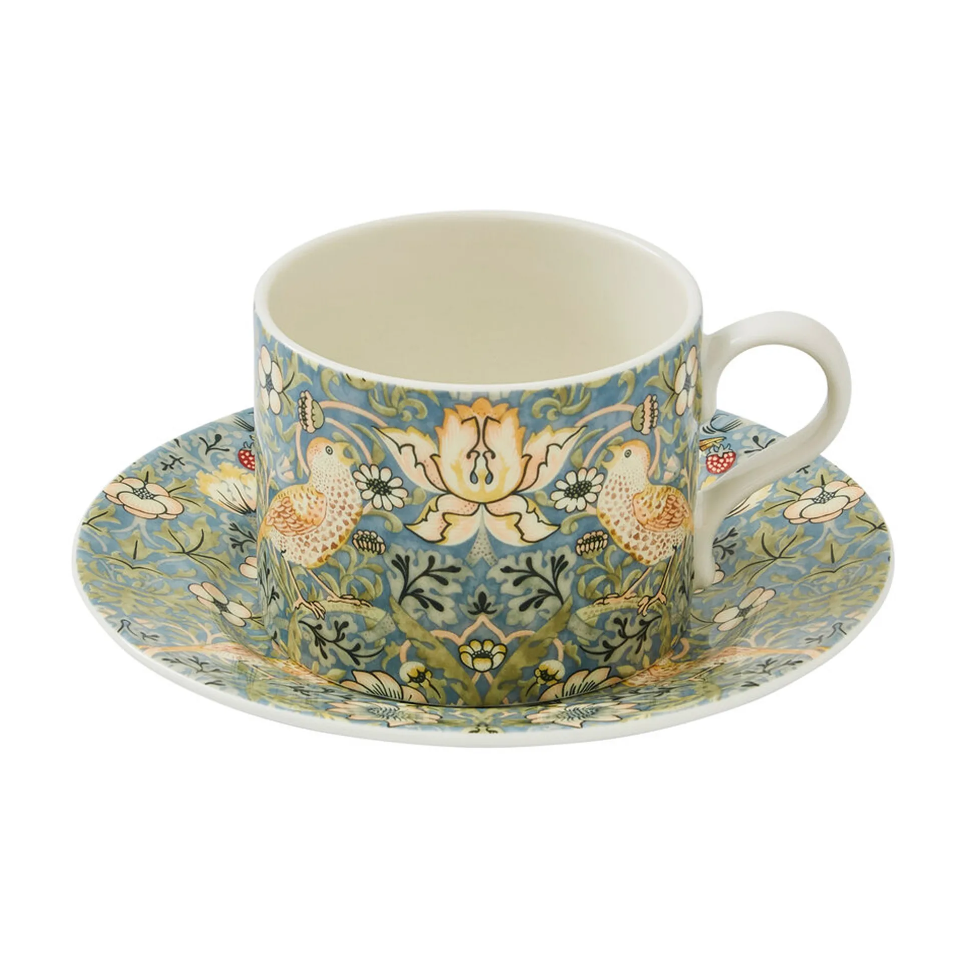 Tasse à thé avec soucoupe Strawberry Thief 28 cl, Multi Spode