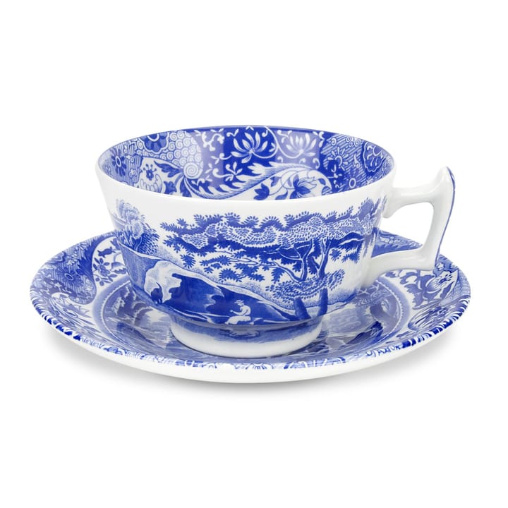 Set de 2 tasses et soucoupe en céramique blanche 20cl