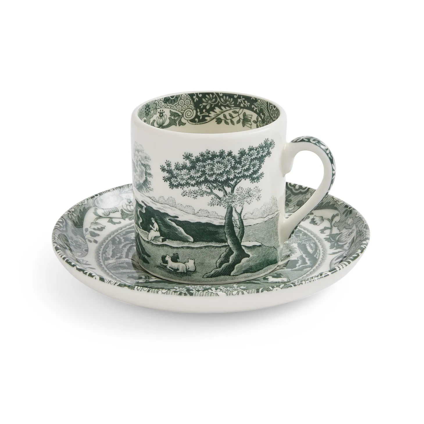 Tasse avec soucoupe Heritage Green Italian, Vert, espresso, 9 cl Spode