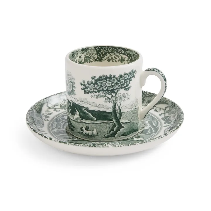 Tasse avec soucoupe Heritage Green Italian - Vert, espresso, 9 cl - Spode
