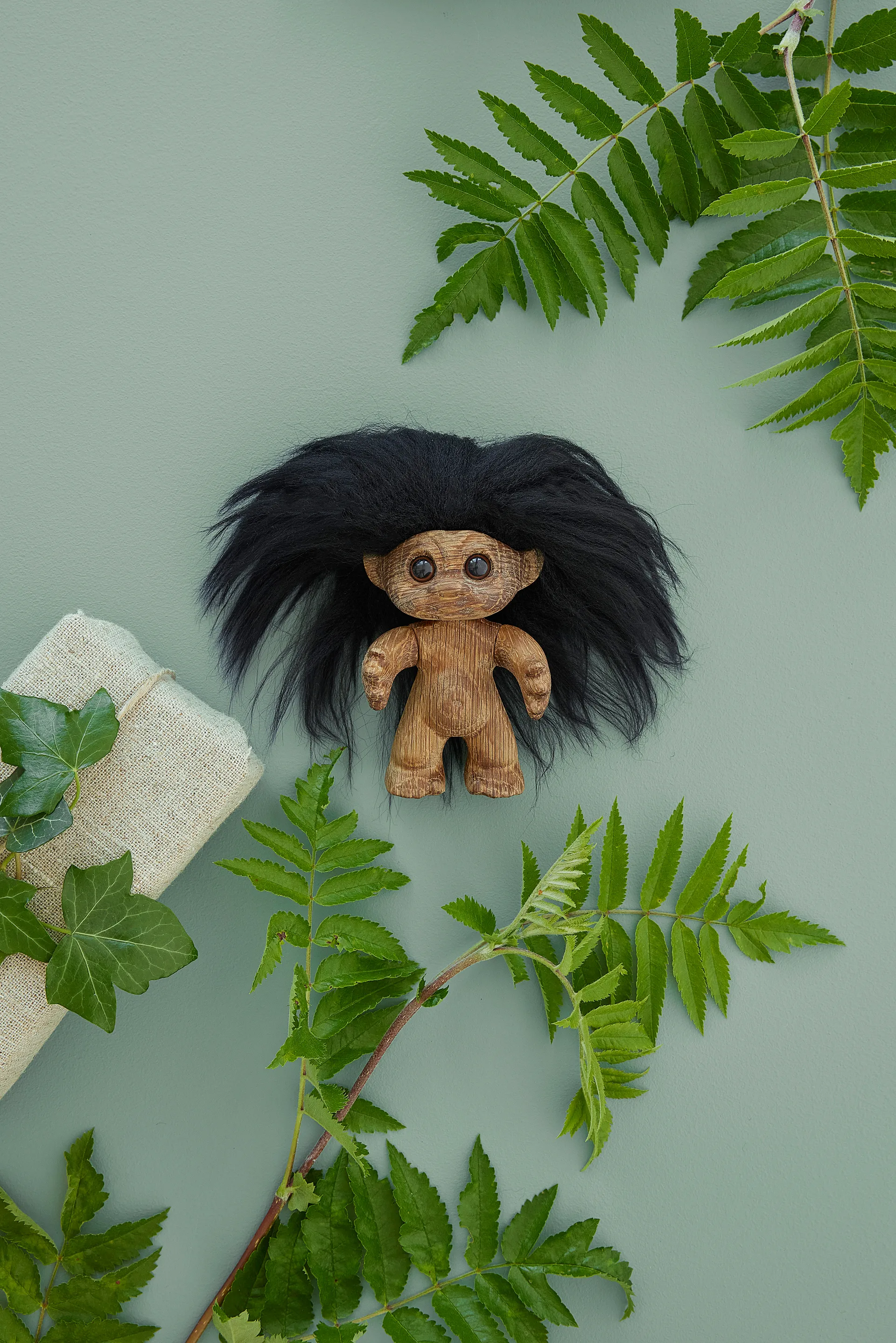 Décoration Troll porte-bonheur 9 cm, Chêne Spring Copenhagen