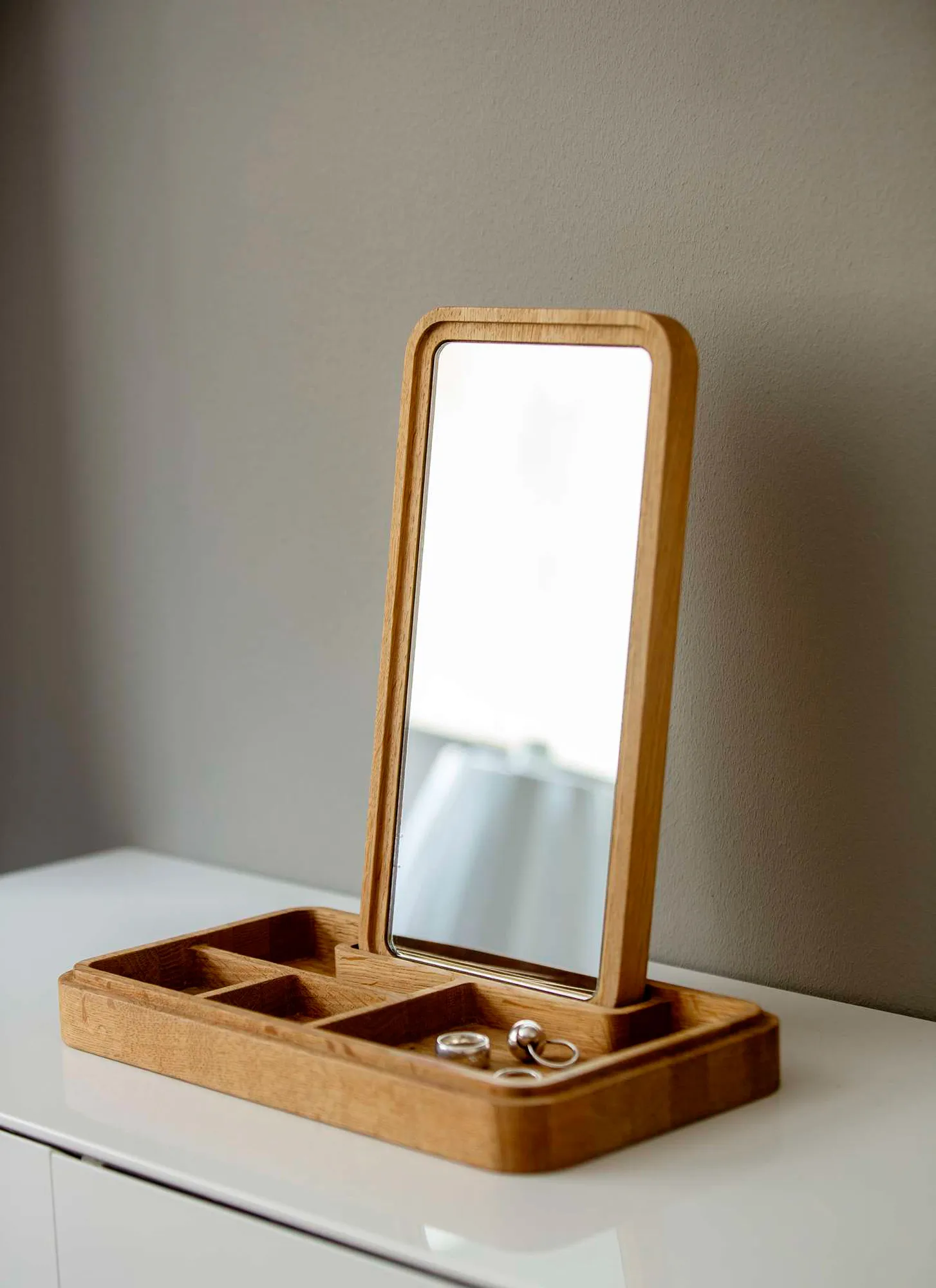 Miroir avec boîte de rangement 32 cm, Chêne Spring Copenhagen