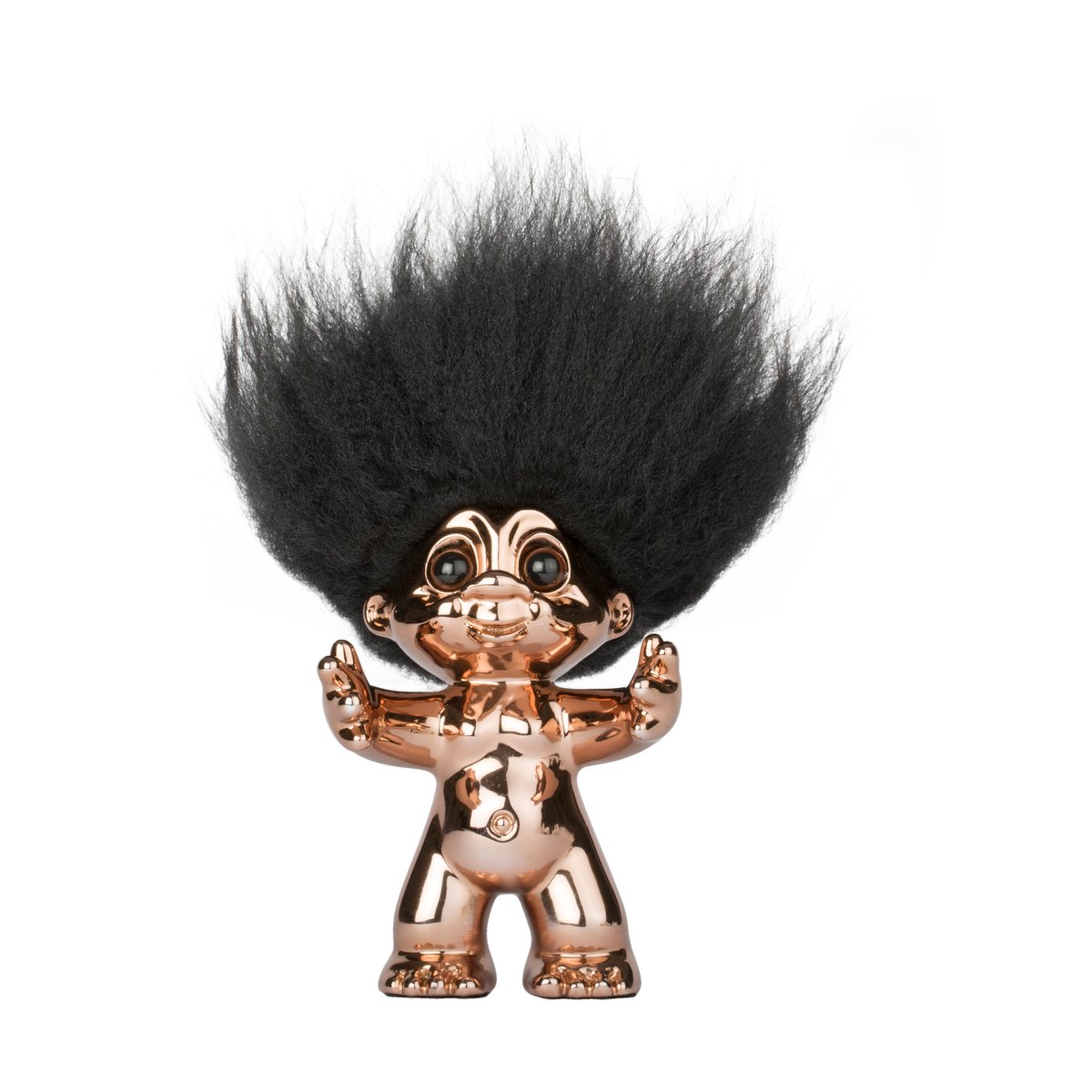 Spring Copenhagen Troll porte-bonheur 9 cm Bronze | Design Scandinave | Figurines en bois | Marron