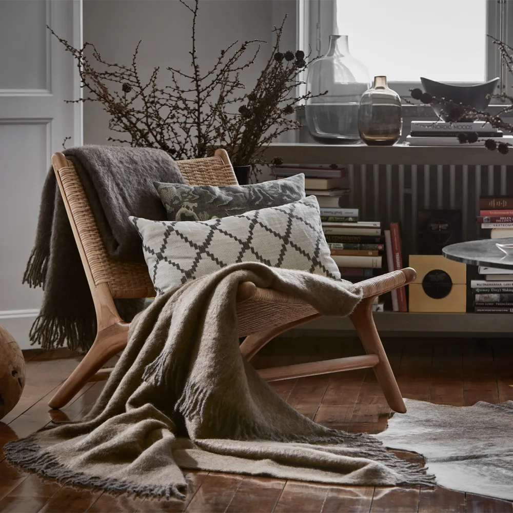 Plaid Mohair, sea foam & green bay melange Stackelbergs
