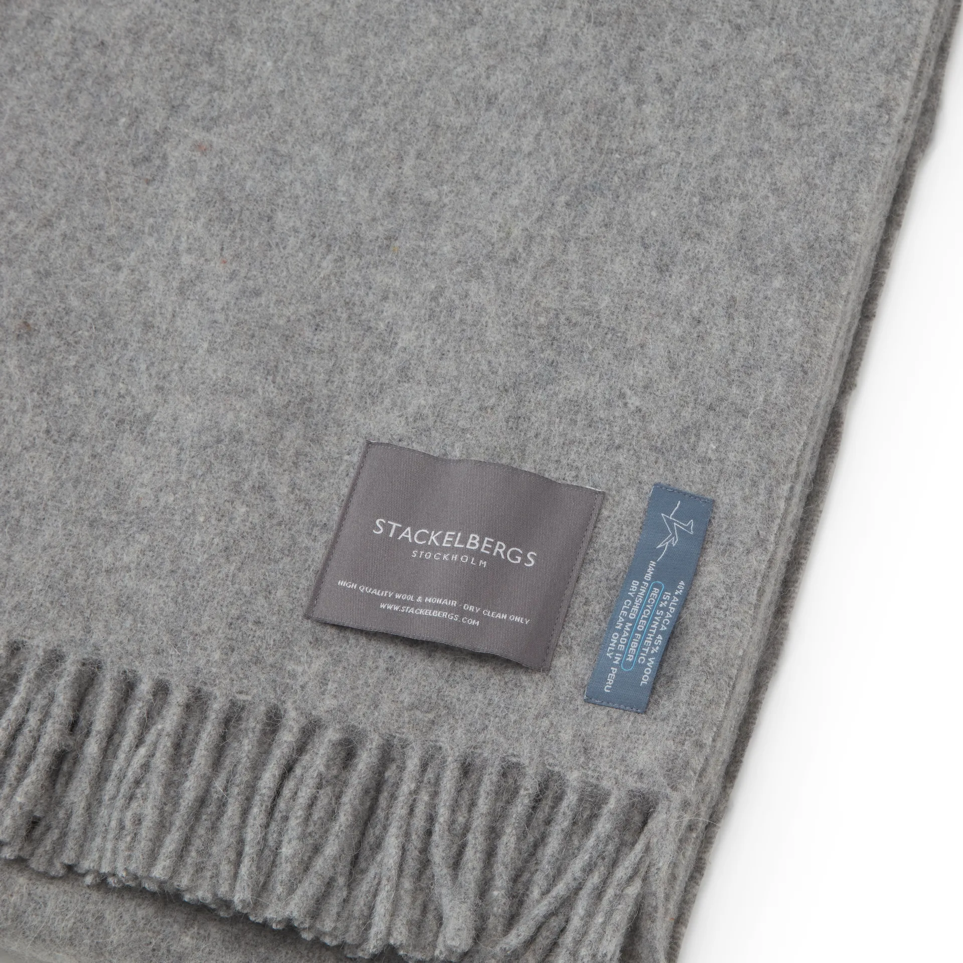 Plaid Recycled Alpacka 140x180 cm, Light grey Stackelbergs