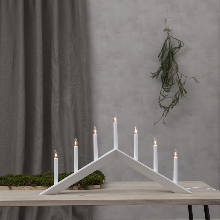Bougeoir Arrow 36cm, Blanc Star Trading