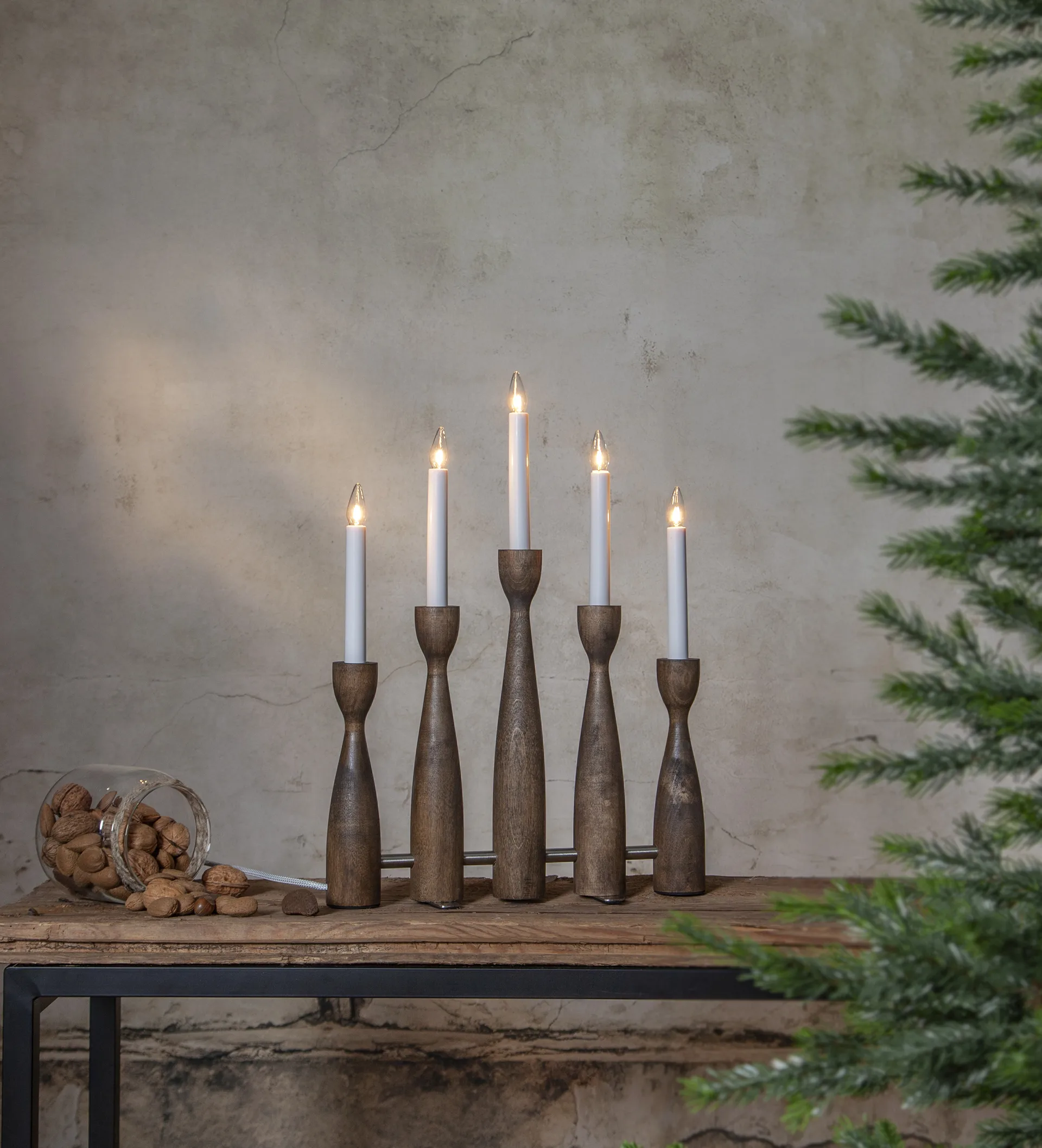 Bougeoir de l’avent Midja 2.0, Noyer Star Trading