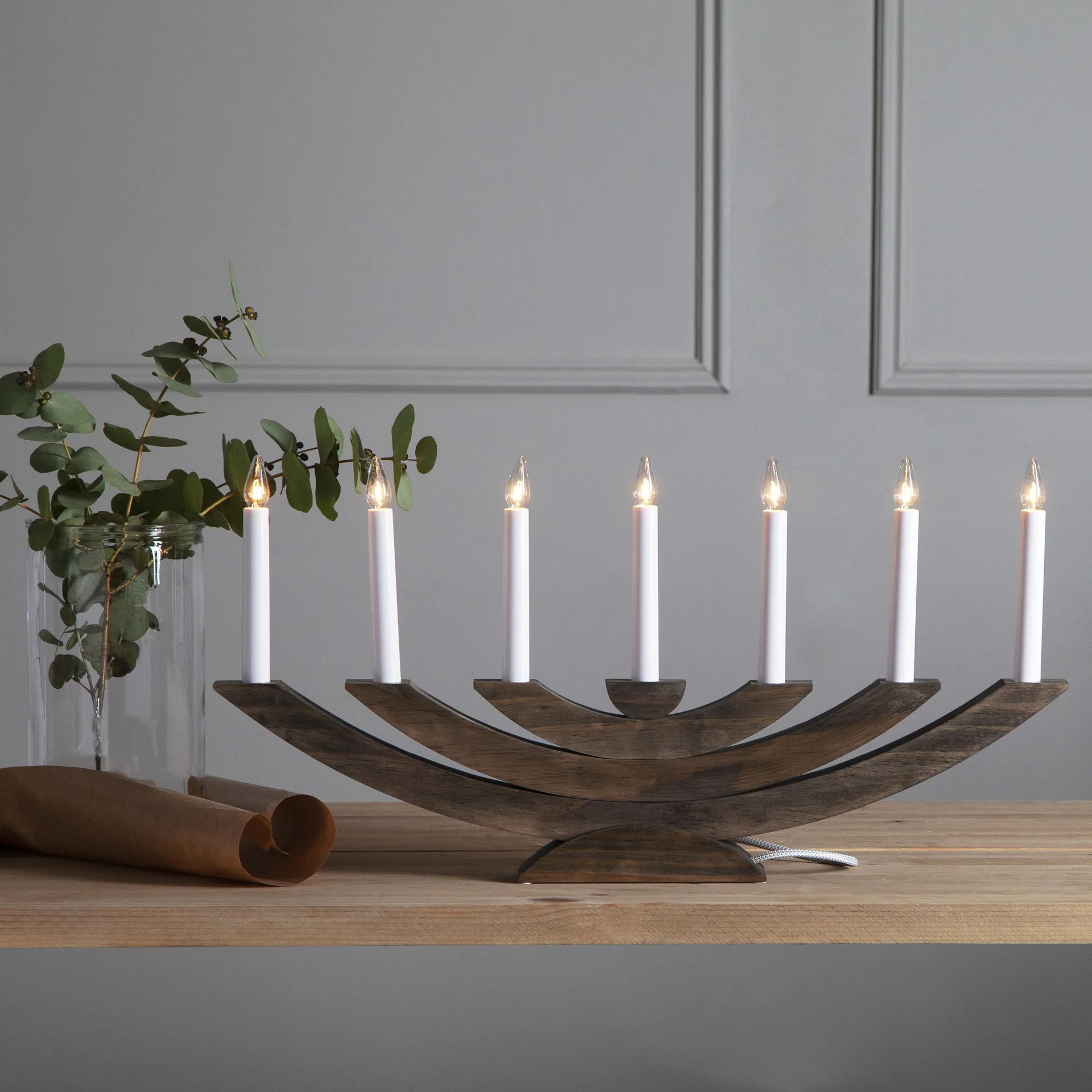 Bougeoir de l'avent Navida, Marron Star Trading