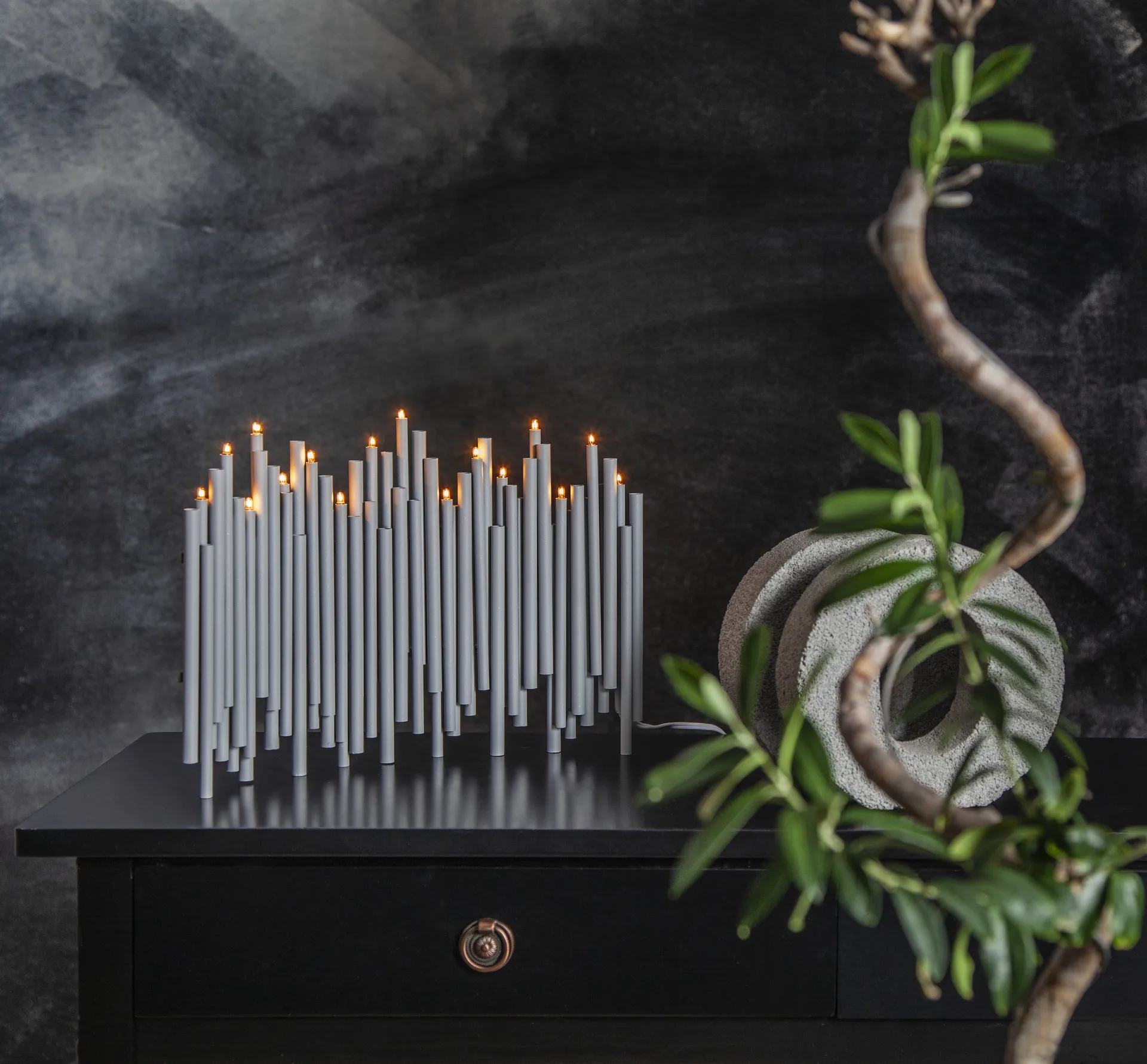 Bougeoir de l'avent Note 25x35 cm, Gris Star Trading