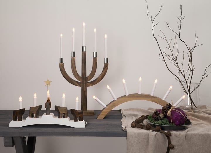 Bougeoir de l'avent Saint Étienne et ses poulains 5 lampes, Blanc Star Trading