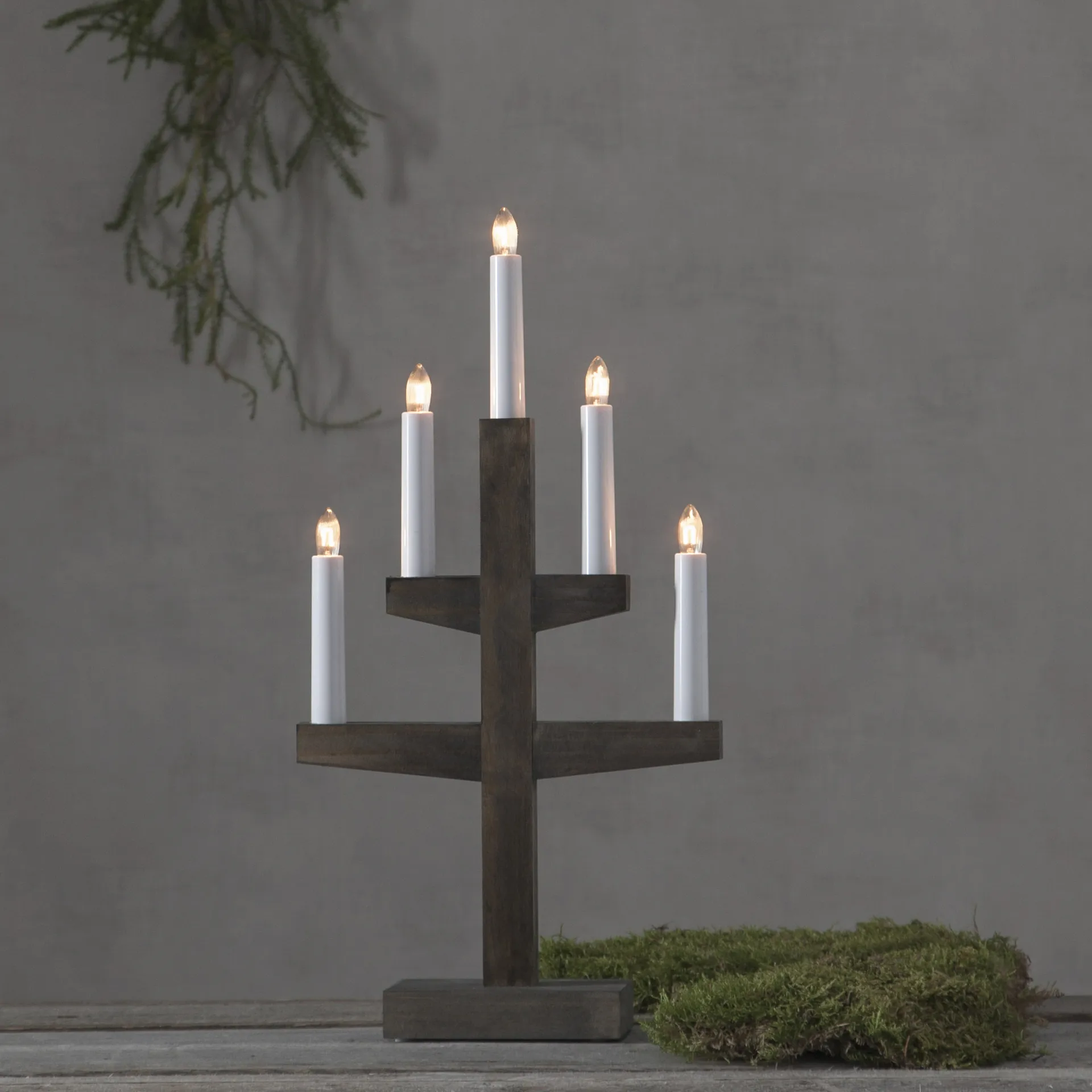 Bougeoir de l'avent Trapp 46 cm, Marron Star Trading