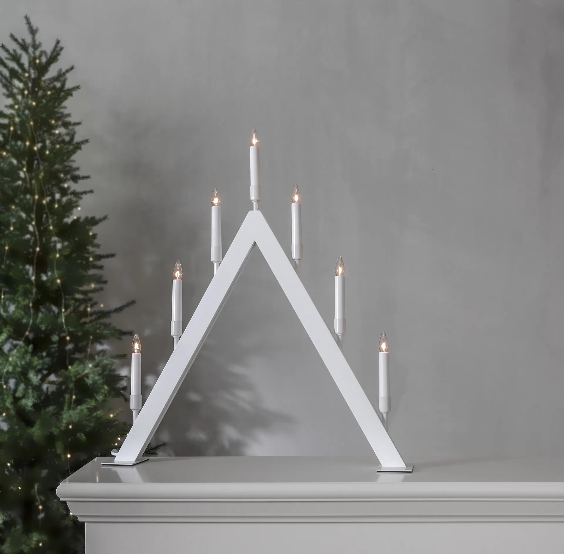 Bougeoir de l’avent Vind A, Blanc Star Trading