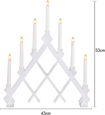 Bougeoir en bois  Rut 7 43 cm - Blanc - Star Trading