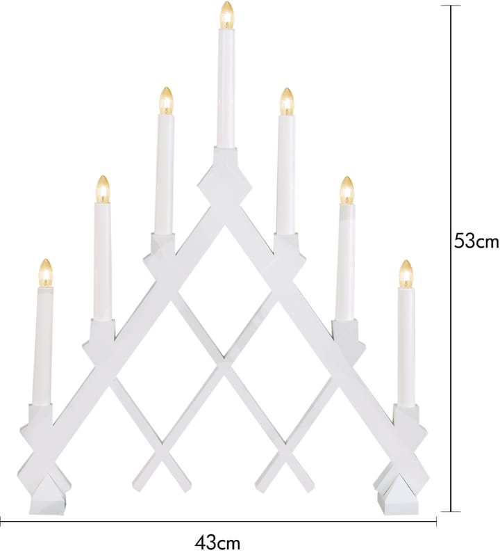 Bougeoir en bois  Rut 7 43 cm, Blanc Star Trading