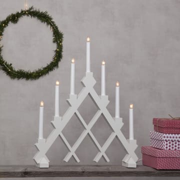 Bougeoir en bois  Rut 7 43 cm - Blanc - Star Trading