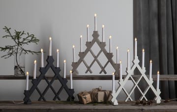 Bougeoir en bois  Rut 7 43 cm - Blanc - Star Trading
