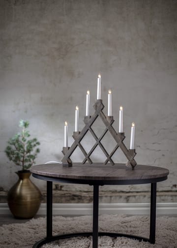 Bougeoir en bois  Rut 7 43 cm - Marron - Star Trading