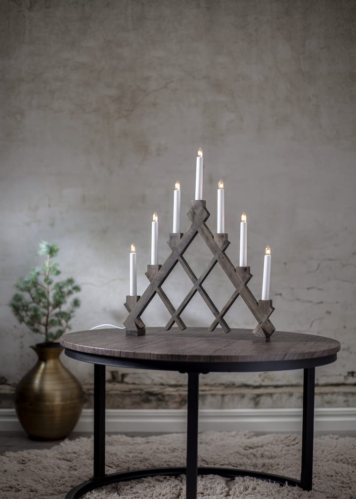 Bougeoir en bois  Rut 7 43 cm, Marron Star Trading