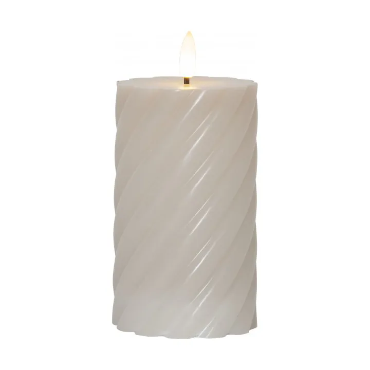 Bougie Pillar LED Flame Ø7,5x15 cm - Beige - Star Trading