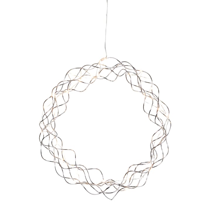 Couronne curly avec lumières LED 30 cm - chrome - Star Trading