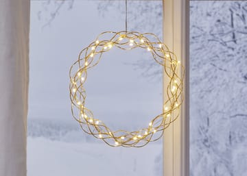 Couronne Curly avec lumières LED 30 cm - Laiton - Star Trading
