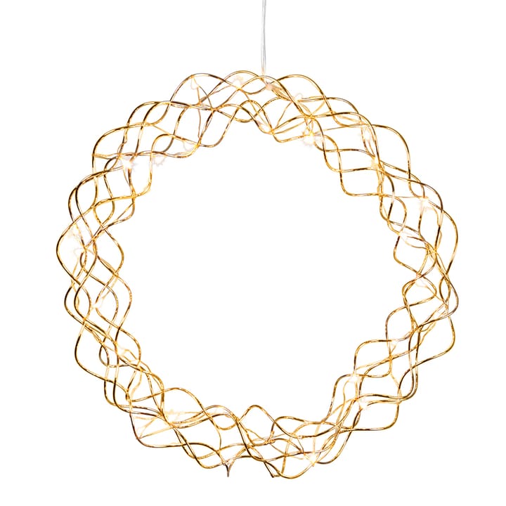 Couronne curly avec lumières LED 30 cm, laiton Star Trading