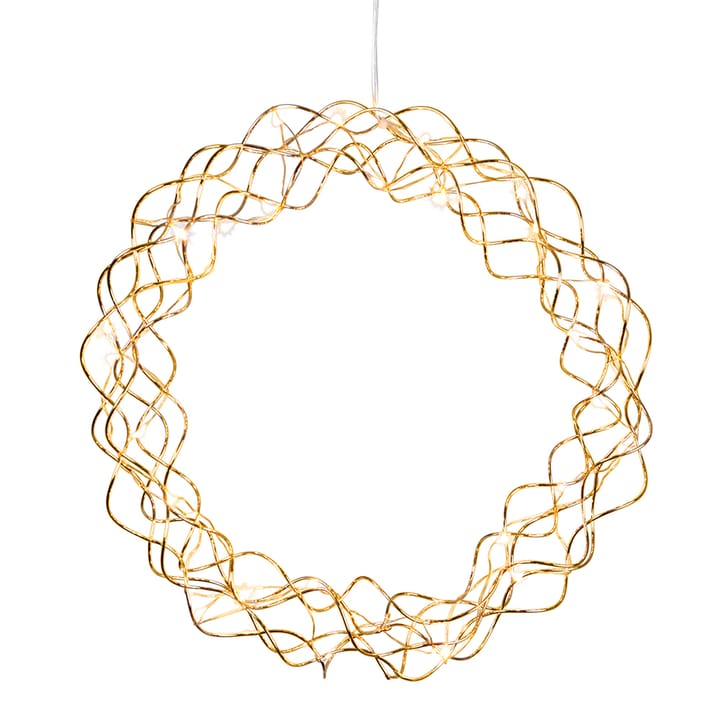 Couronne curly avec lumières LED 30 cm - laiton - Star Trading