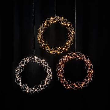Couronne curly avec lumières LED 30 cm - laiton - Star Trading