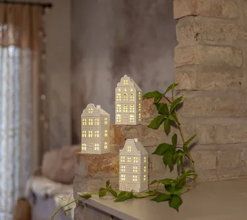 Décoration intérieure hiver - Maison blanche, 3 pièces - Star Trading