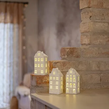 Décoration intérieure hiver - Maison blanche, 3 pièces - Star Trading