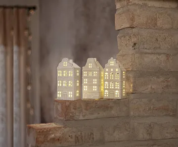 Décoration intérieure hiver - Maison blanche, 3 pièces - Star Trading
