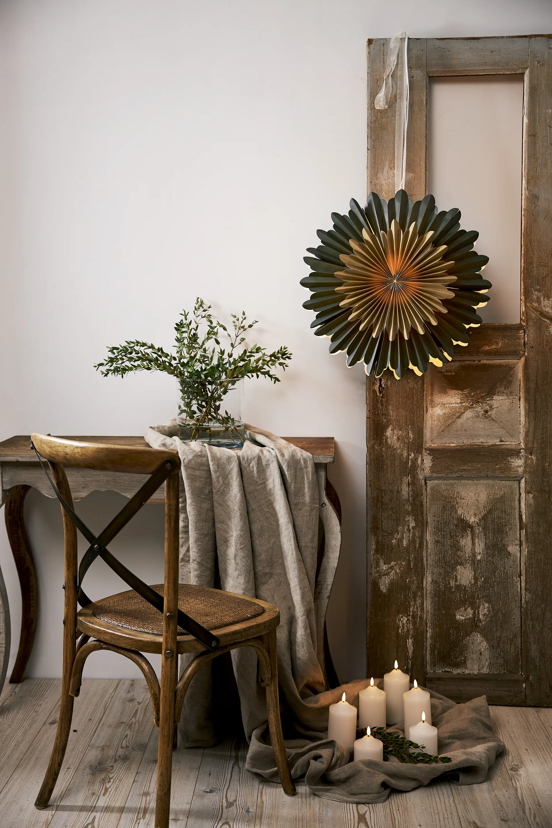 Etoile de l'avent Crystal Ø55 cm, Vert Star Trading