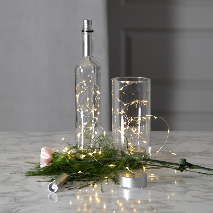 Fil de lumière Dew Drop avec batterie - 2m, fil d'argent - Star Trading