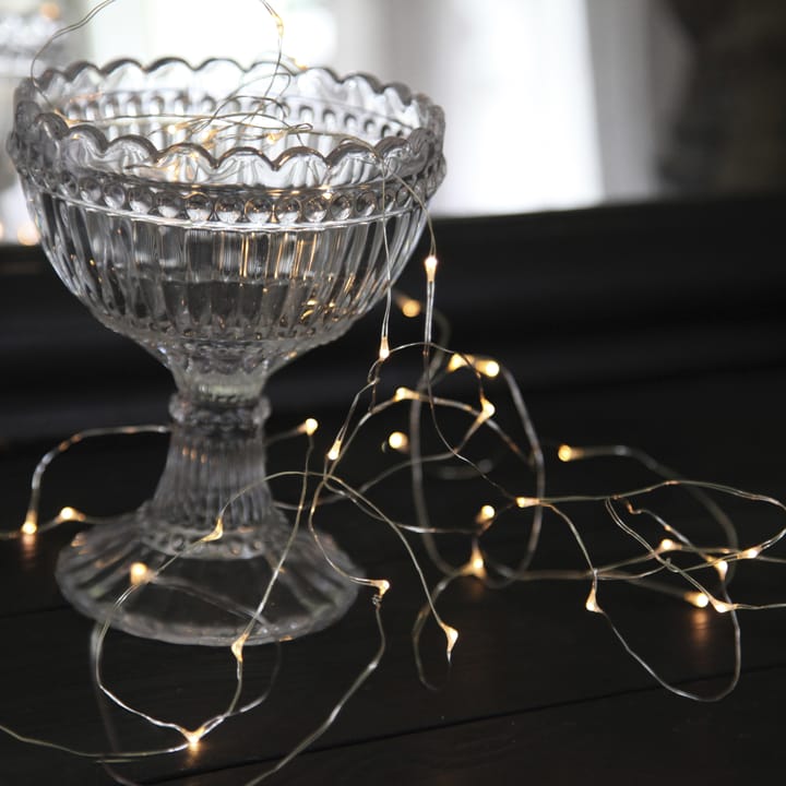 Lampadaire Dew Drop à LED avec batterie, 4 m, cordon argent Star Trading