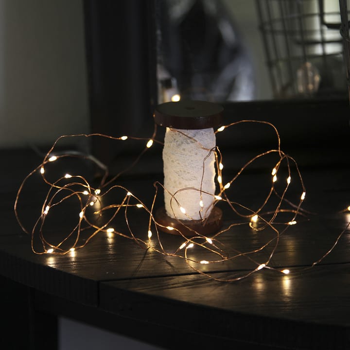 Lampadaire Dew Drop à LED avec batterie - 4 m, cordon cuivre - Star Trading
