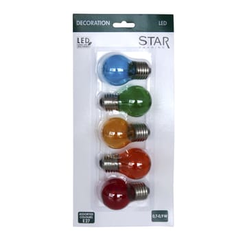 Lampes festives Star Trading E27 Lot de 5 - 4,5 cm, plusieurs couleurs - Star Trading