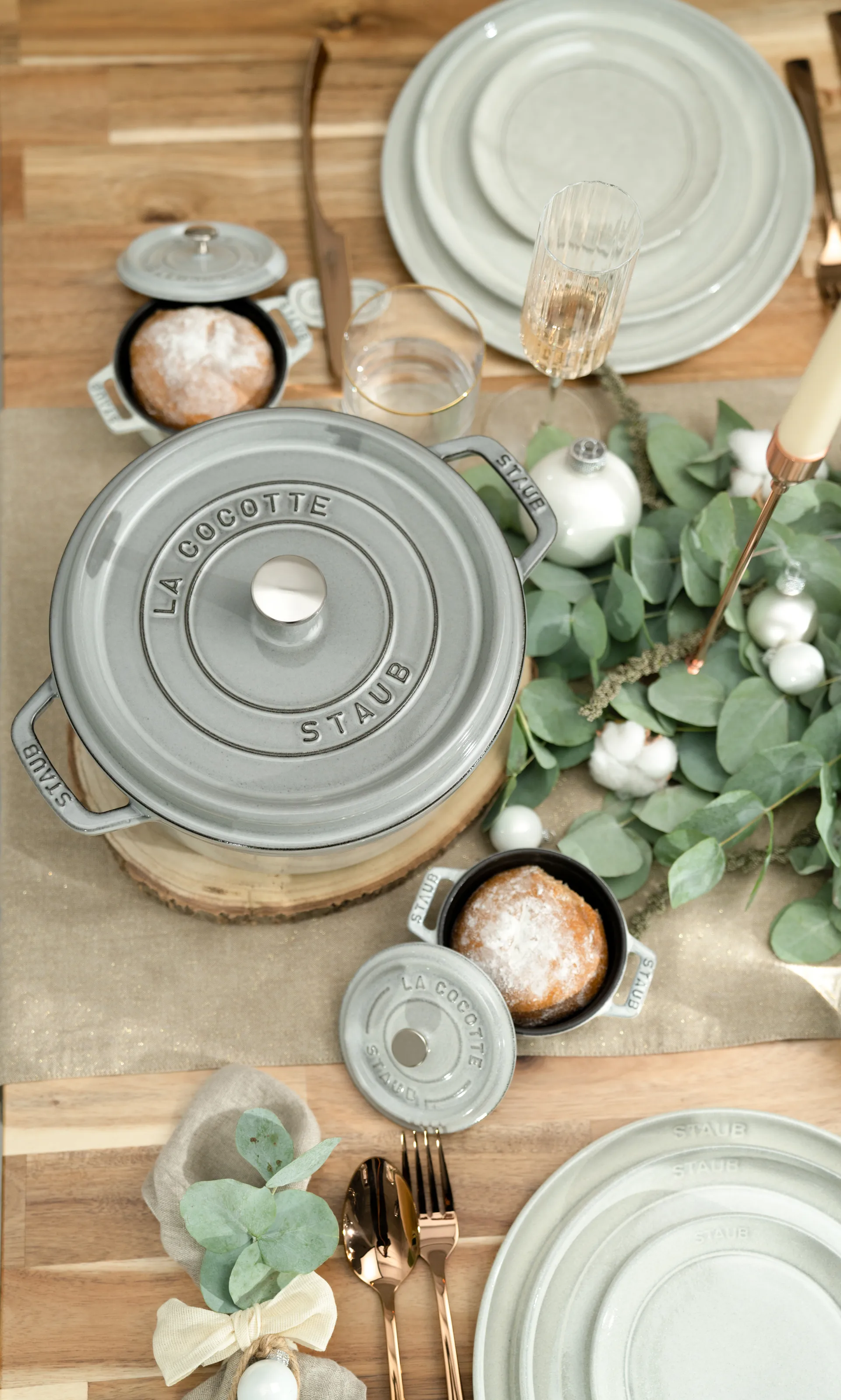 Cocotte en fonte ronde Staub 5,2 l, gris STAUB