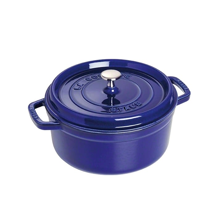 Cocotte en fonte ronde Staub, trois couches d'émail 5,2 l - bleu foncé - STAUB