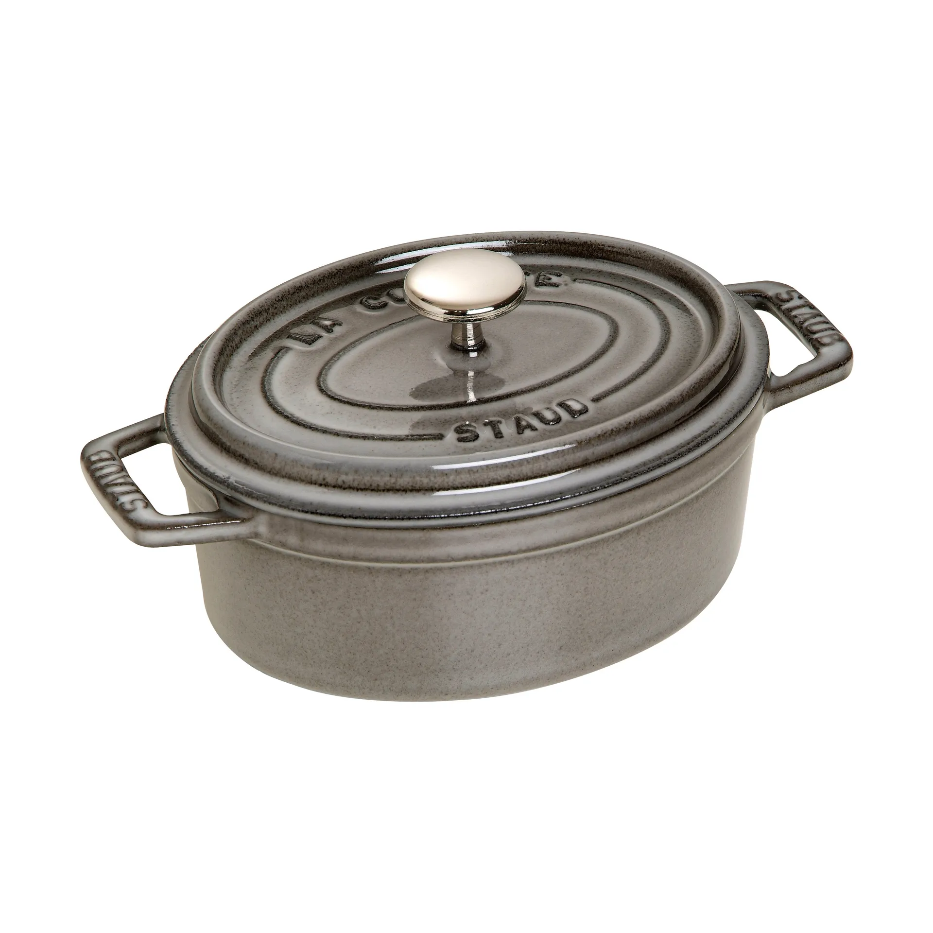 Cocotte ovale La Cocotte Staub 0,6 L, Gris graphite STAUB