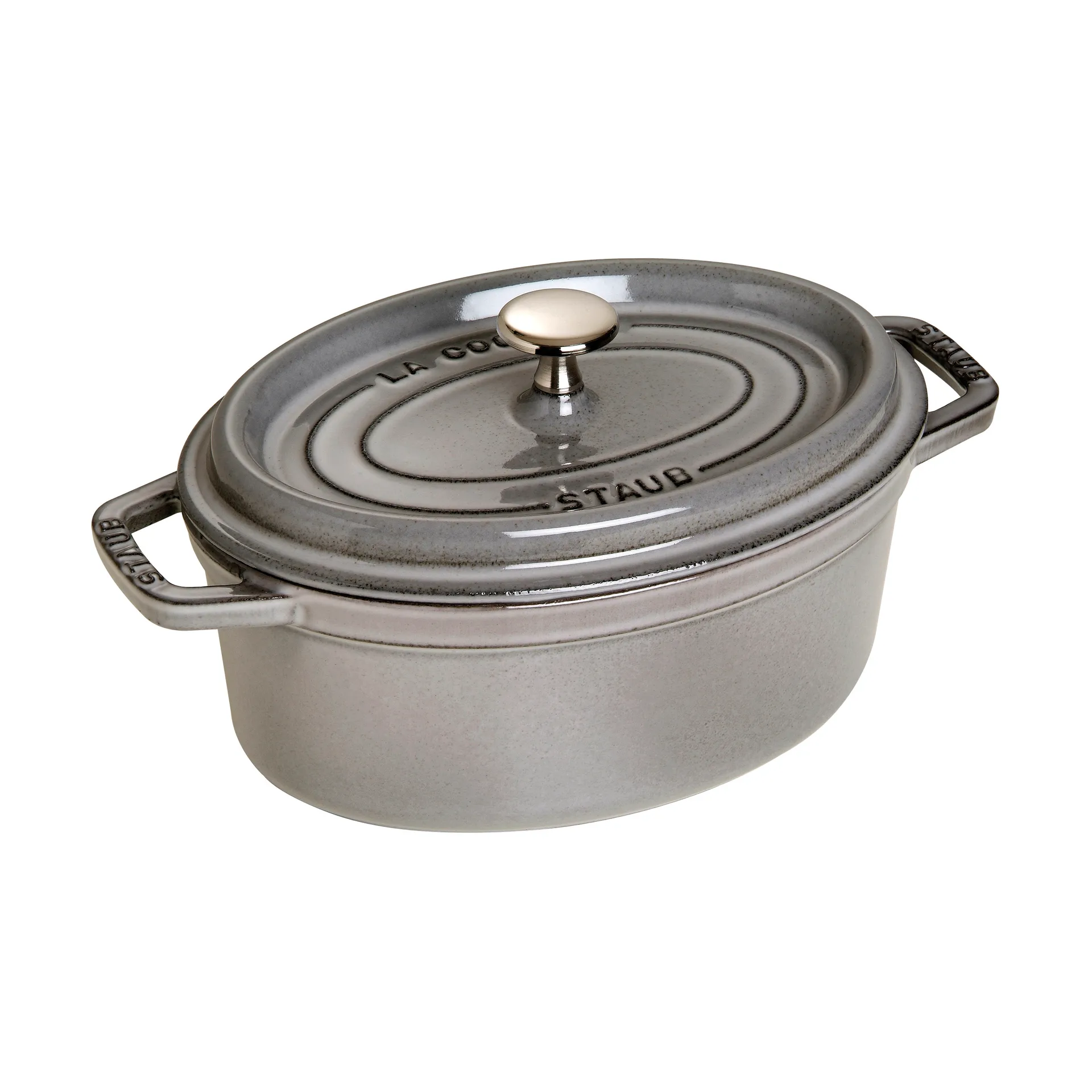 Cocotte ovale La Cocotte Staub fonte 2,35 L, Gris graphite STAUB