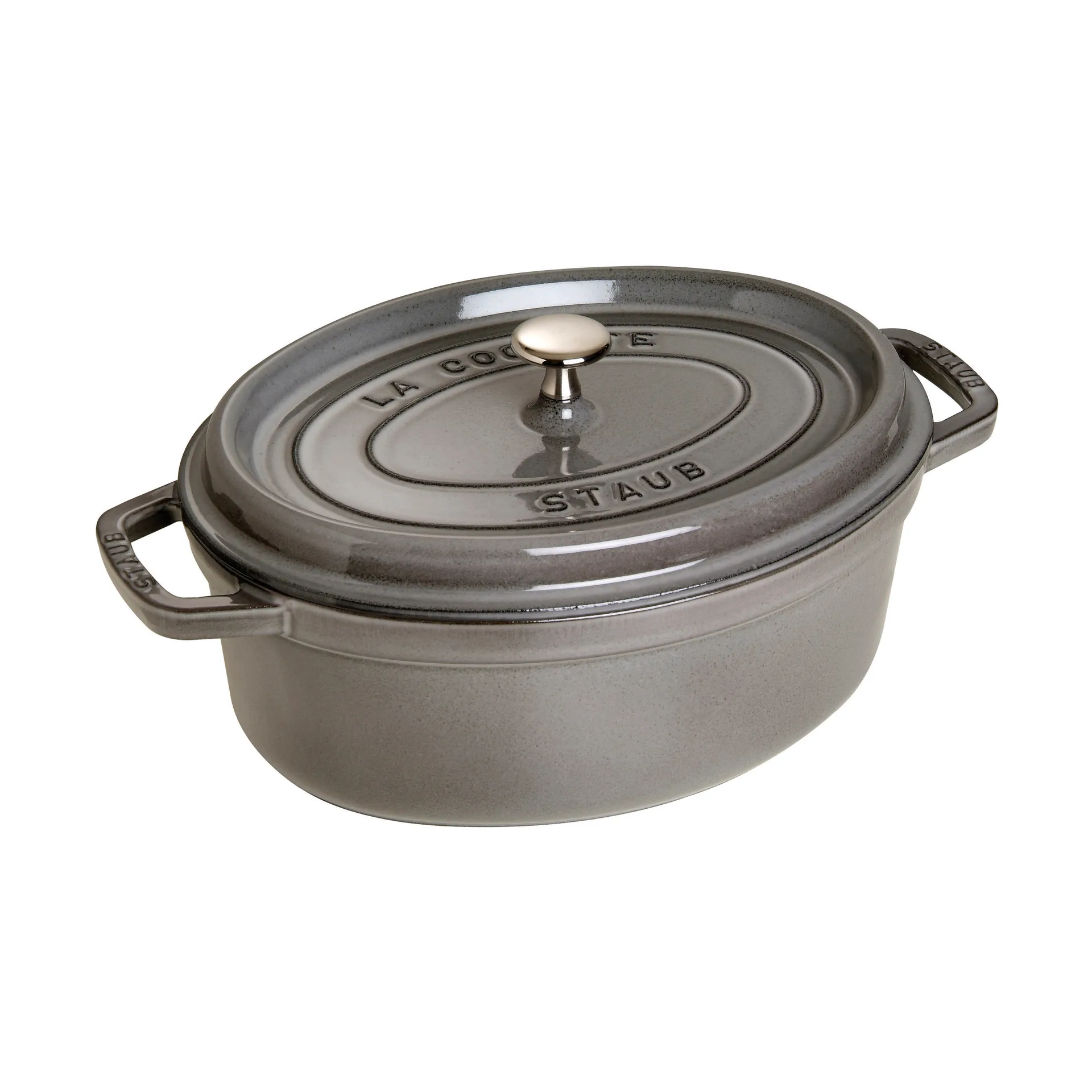 Cocotte ovale La Cocotte Staub fonte 3,2 L, Gris graphite STAUB