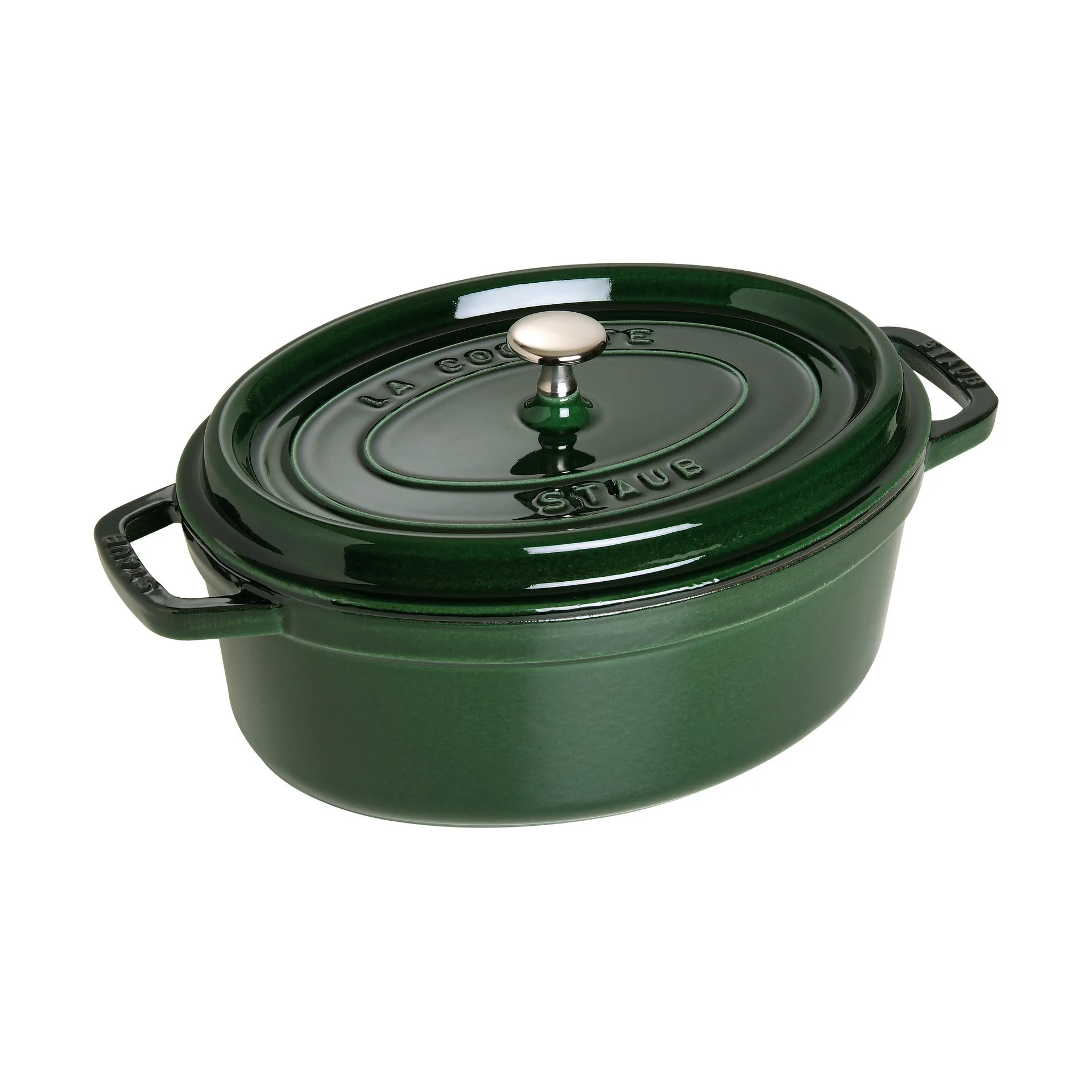 Cocotte ovale La Cocotte Staub fonte 4,2 L, Basilic vert STAUB