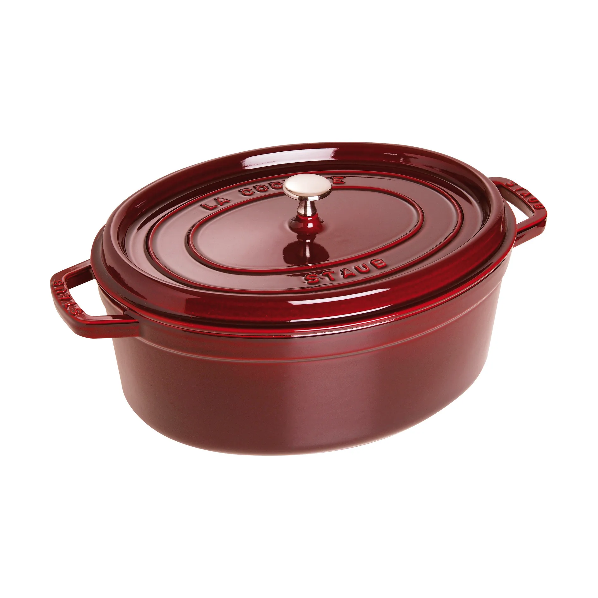 Cocotte ovale La Cocotte Staub fonte 5,5 L, Rouge grenadine STAUB