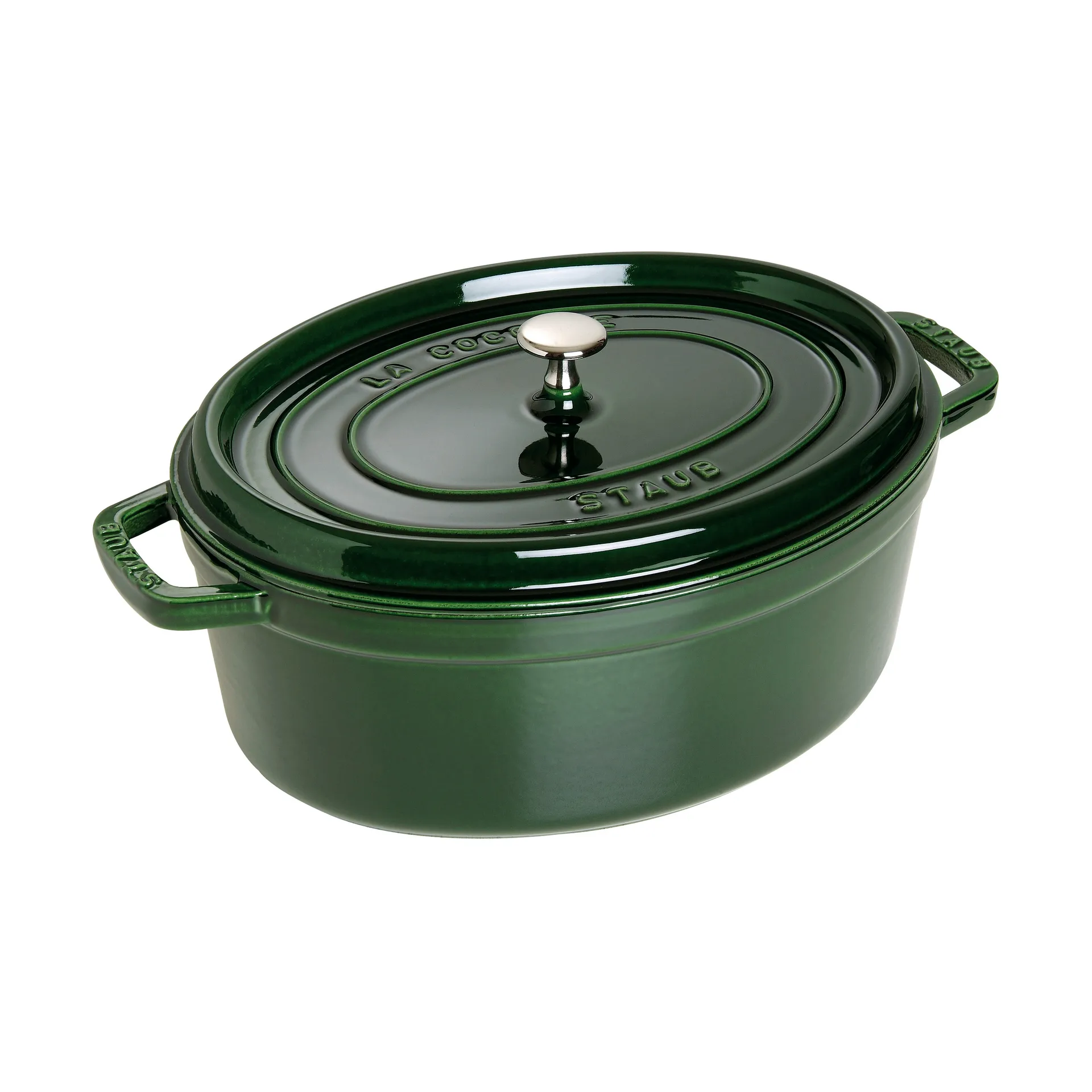 Cocotte ovale La Cocotte Staub fonte 6,7 L, Basilic vert STAUB