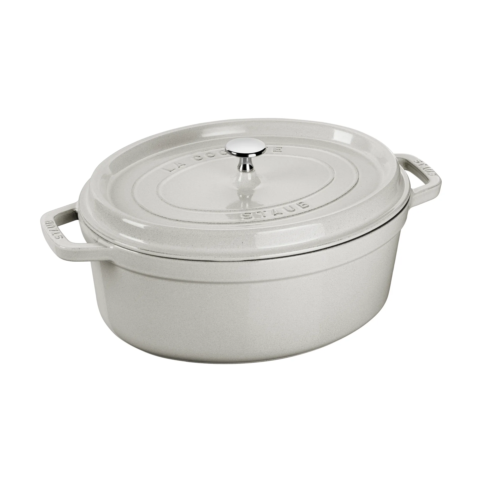 Cocotte ovale La Cocotte Staub fonte 6,7 L, White truffle STAUB