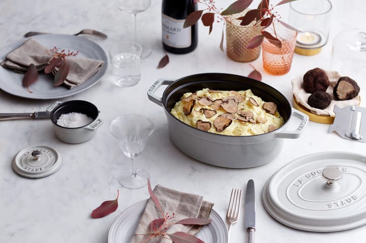 Cocotte ovale La Cocotte Staub fonte 6,7 L, White truffle STAUB