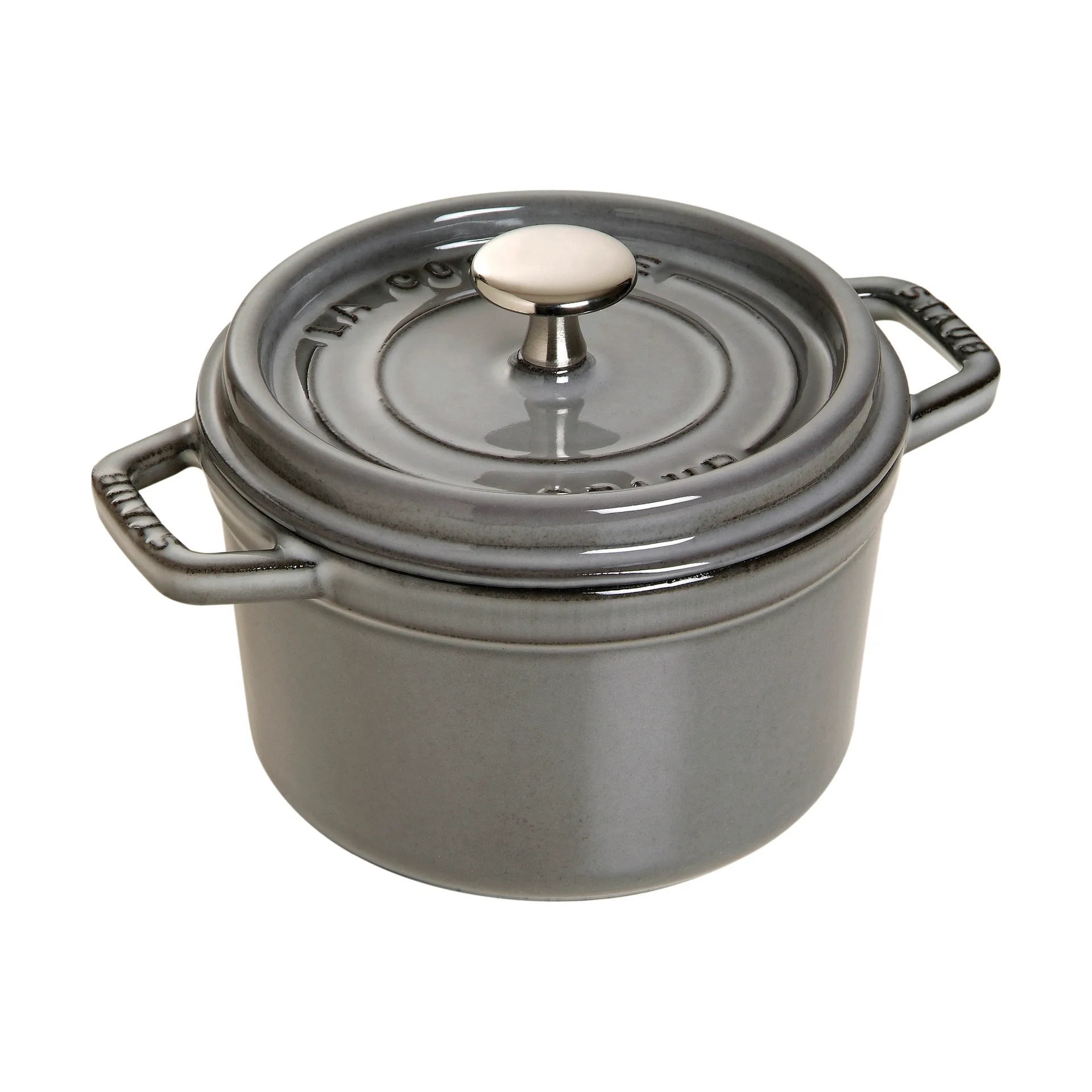 Cocotte ronde La Cocotte Staub fonte 0,8 L, Gris graphite STAUB