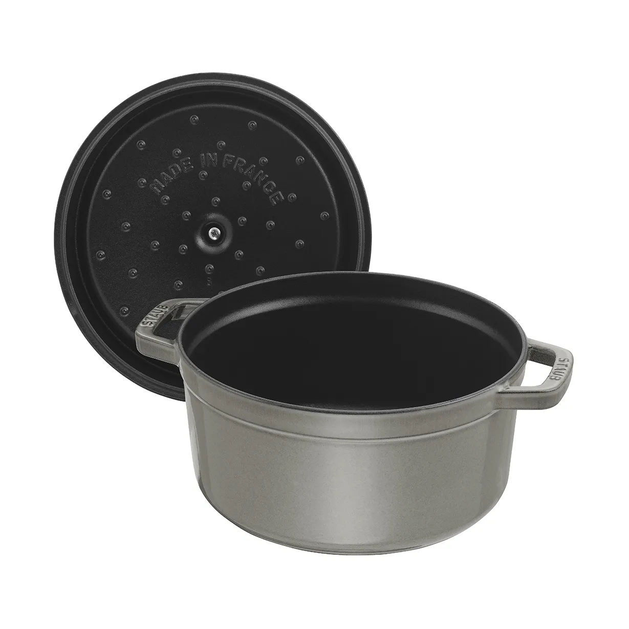Cocotte ronde La Cocotte Staub fonte 12,6 L, Gris graphite STAUB